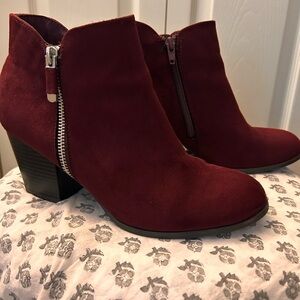 Style & Co. Burgundy Ankle Boots